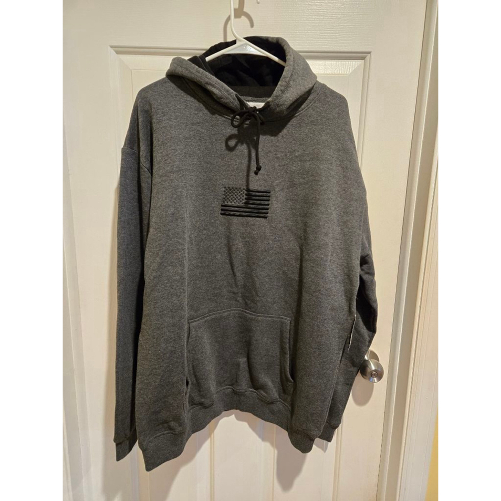 Men's Buck Wear Grey XL American Flag Eagle Graphic Hoodie